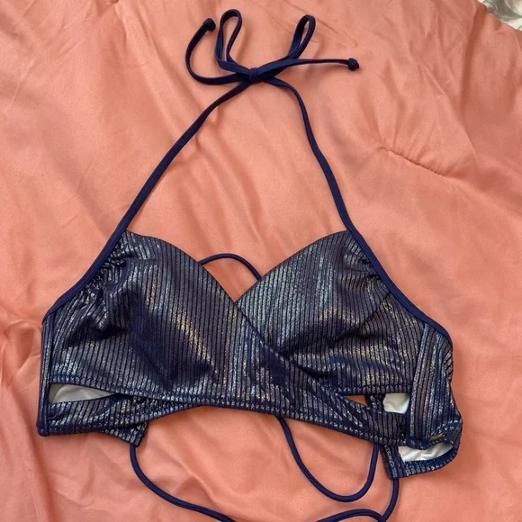PINK Victoria’s Secret Shiny Blue Bikini - Picture 3 of 16